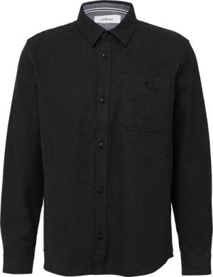 Regular Fit: Baumwollhemd in Woll-Melange-Optik