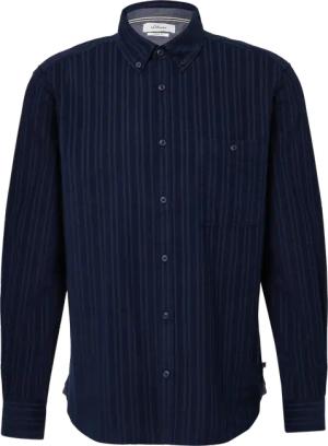 Regular Fit: Cordhemd in Streifenoptik mit aufgesetzter Tasche