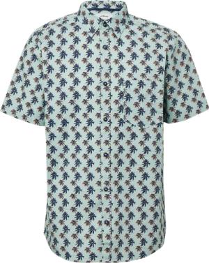Regular Fit: Gemustertes Kurzarmhemd aus Baumwollstretch