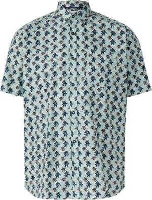 Regular Fit: Gemustertes Kurzarmhemd aus Baumwollstretch