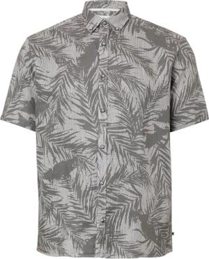 Regular Fit: Gemustertes Kurzarmhemd aus Leinen