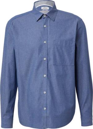 Regular Fit: Gemustertes Langarmhemd mit Brusttasche