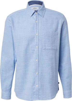 Regular Fit: Gemustertes Langarmhemd mit Brusttasche