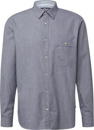 Regular Fit: Gemustertes Langarmhemd mit Kentkragen