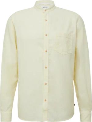 Regular Fit: Hemd aus Leinenmix mit Stehkragen