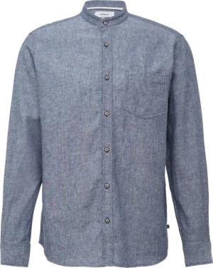 Regular Fit: Hemd aus Leinenmix mit Stehkragen