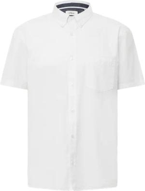 Regular Fit: Kurzarmhemd mit Struktur-Streifen und Button-Down-Kragen