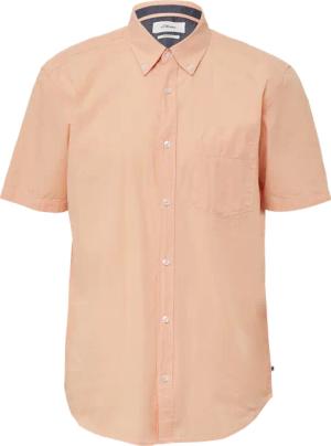 Regular Fit: Kurzarmhemd mit Struktur-Streifen und Button-Down-Kragen