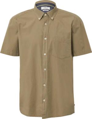 Regular Fit: Kurzarmhemd mit Struktur-Streifen und Button-Down-Kragen