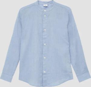 Regular Fit: Langarmhemd mit Stehkragen aus Baumwolle