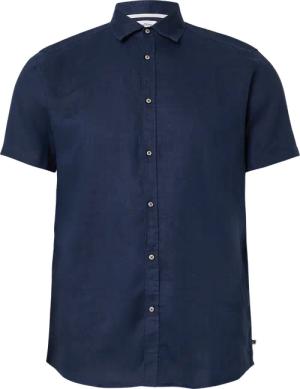 Regular Fit: Leichtes Kurzarmhemd aus 100% Leinen