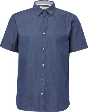 Regular Fit: Strukturiertes Kurzarmhemd aus Baumwolle mit Kentkragen