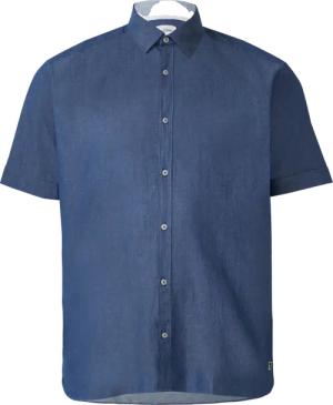 Regular Fit: Strukturiertes Kurzarmhemd aus Baumwolle mit Kentkragen