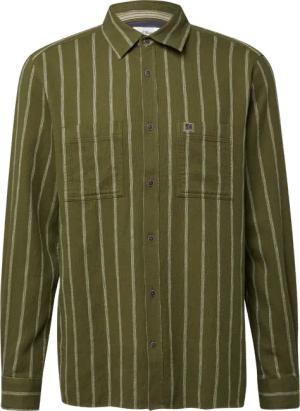 Regular Fit: Strukturiertes Langarmhemd mit Streifen