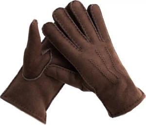 Reissner Lammfelle Lederhandschuhe Handschuhe echtes Merino Lammfell Obermaterial Veloursleder Braun XL (1-St)