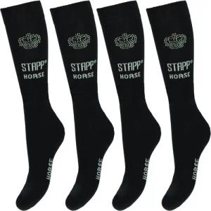 Reitsocken 4er-Pack Krone Strass Rosa / Silber