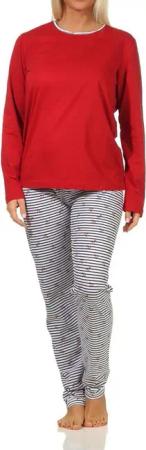 RELAX by Normann Pyjama Damen langarm Schlafanzug in maritimer Streifen Optik - 122 10 717