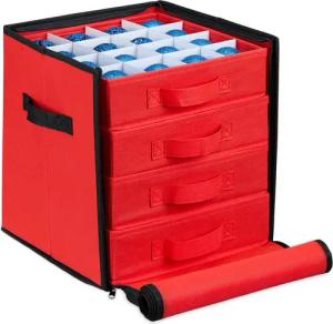 relaxdays Aufbewahrungsbox Weihnachtskugel Aufbewahrungsbox, M