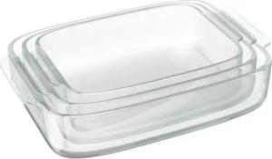 relaxdays Auflaufform Glas Auflaufform 3er Set, Glas, (3-St)