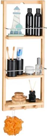 relaxdays Badregal Hängeregal Bad Bambus