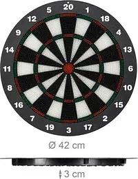 relaxdays Dartscheibe mit Darts schwarz