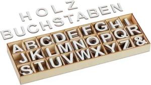 relaxdays Deko-Buchstaben Holzbuchstaben Set 324 tlg.
