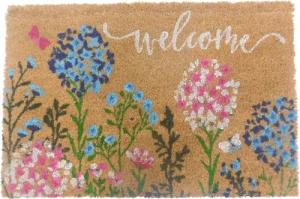 relaxdays Fußmatte Kokos Fußmatte Begrüßung, rechteckig, Höhe: 15 mm, D