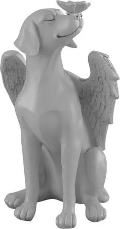 relaxdays Gartenfigur Grabschmuck für Hunde Engel