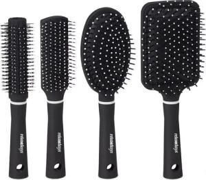 relaxdays Haarbürsten-Set Haarbürste 4er Set, weiß