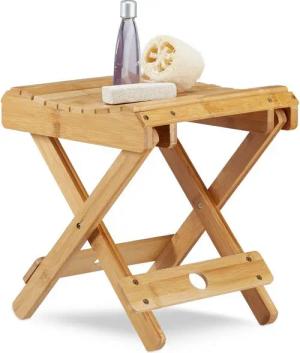 relaxdays Hocker Bambus Hocker zum Klappen