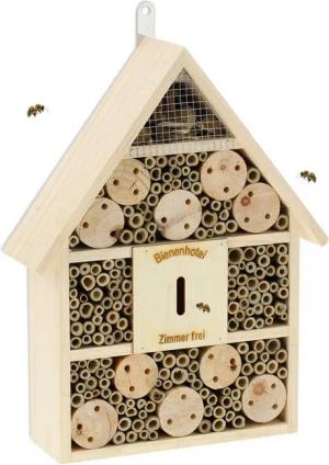 relaxdays Insektenhotel Bienenhotel mit Spitzdach, natur