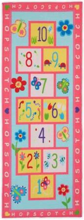 relaxdays Kinderteppich Hüpfkästche, Höhe: 4 mm