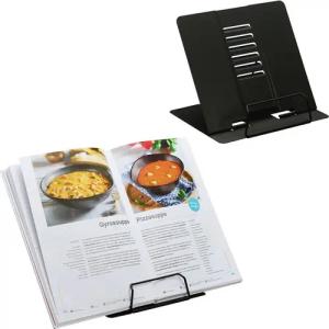 relaxdays Kochbuchhalter Buchständer 2er Set höhenverstellbar, schwarz