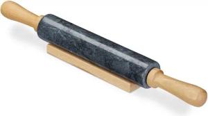 relaxdays Nudelholz Marmor Marmor, schwarz