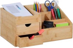relaxdays Organizer Schreibtisch Organizer mit 2 Schubladen