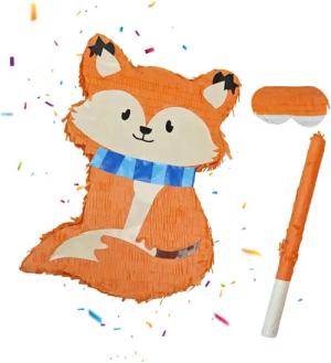 relaxdays Pinata Set Fuchs mit Stab und Maske
