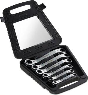 relaxdays Ratschenringschlüssel Ringratschenschlüssel Set 6-teilig