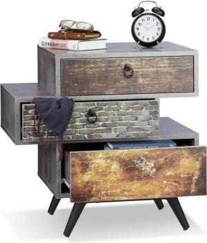 relaxdays Schubkastenkommode Vintage Kommode mit 3 Schubladen