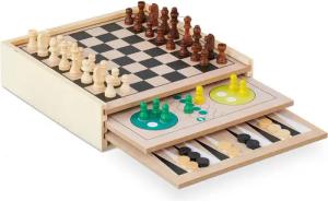 relaxdays Spielesammlung mit 7 Brettspiele