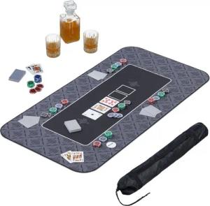 relaxdays Spieltisch Pokermatte 120x60, schwarz