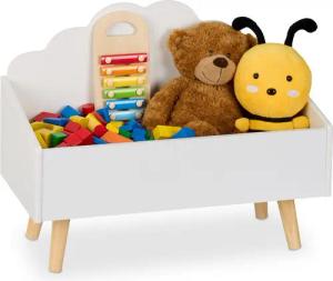relaxdays Spielzeugtruhe Kindertruhe im Wolken-Design