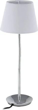 relaxdays Tischleuchte Flexible Tischlampe mit Stoffschirm, weiß