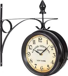 relaxdays Wanduhr beige schwarz Eisen 35,0 x 35,0 cm, Ø 22,0 cm