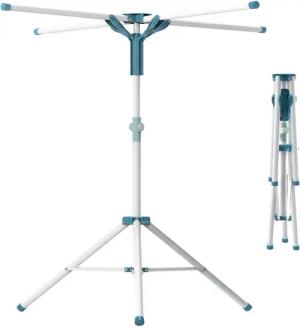 relaxdays Wäscheständer für Kleiderbügel, Weiß-Blau