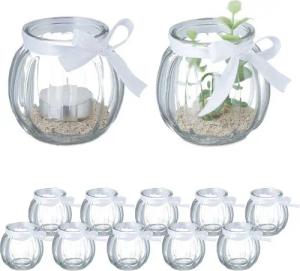 relaxdays Windlicht Transparentes Windlicht im 12er Set