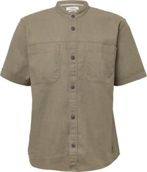 Relaxed Fit: Kurzarmhemd mit Stehkragen aus Leinenmix