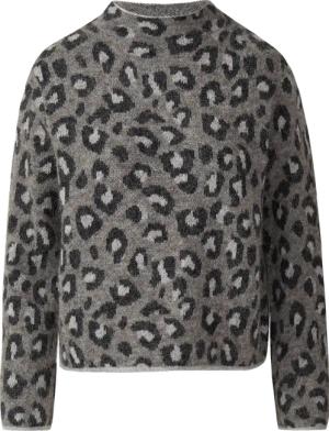 Relaxed-Fit-Pullover aus Alpaka-Wollmix mit Leo-Print