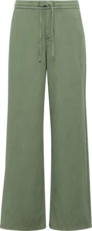 Relaxed-Fit-Twillhose mit Elastikbund und Bindeband