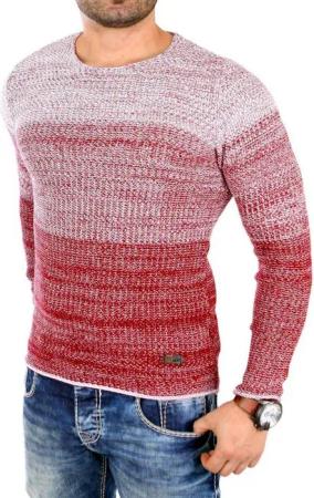 Reslad Strickpullover Reslad Strickpullover Herren Colorblock Crewneck Pullover RS-3106 (1-tlg) Colorblock Rundhalspullover