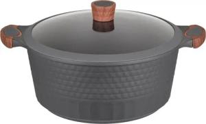 RESTO Kitchenware Kochtopf Capella, Schmortopf antihaftbeschichtet und spülmaschinenfest, Aluminiumguss (2-tlg), mit Glasdeckel und stoßdämpfendem Silikonrand, im Geschenkkarton